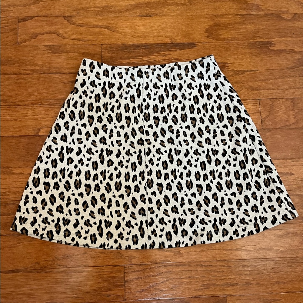 Ann Taylor Loft A-line leopard-print skirt